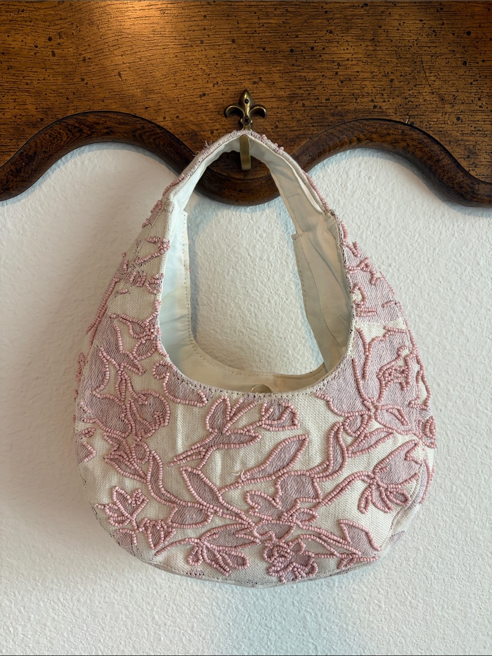 Target Pink Beaded Floral Shoulder Bag